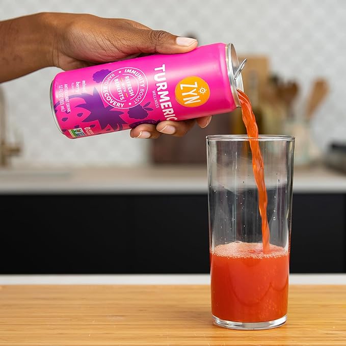 ZYN Turmeric Wellness Drink 6 (Pack), Mixed Berry Flavored Turmeric Curcumin Drink with Black Pepper, No Added Sugar, Low Carb & Low Calorie Drink, Clean Alternative