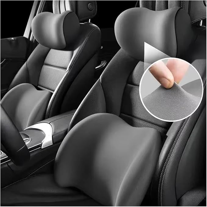 Car Neck Pillow and Lumbar Support Cushion - Memory Foam Backrest for Driver Seat Comfort(G)