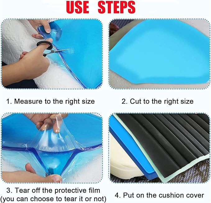 Motorcycle Seat Gel Pad Motorcycle Seat Cushion Shock Absorption Mats Soft Cooling Car Driver Passenger Long Driving Seat Pad Comfort Office Chair Home Seat Cushion (35 x 35 x 2cm)