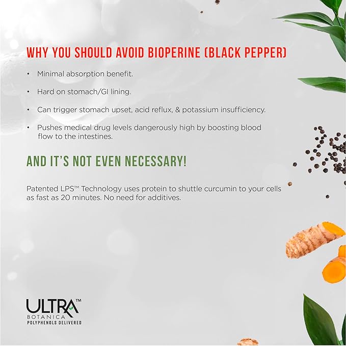 Curcumin Complex Supplement - Ultra Bioavailable High Absorption Turmeric Curcumin Supplement for Joint, Muscle & Brain Support - Patented Protisorb for Premium Absorption – 120 Capsules