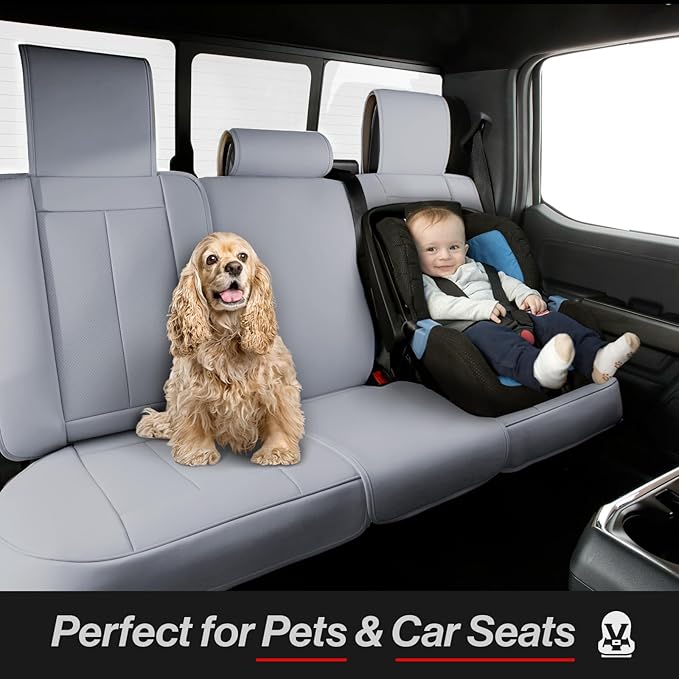 Coverland Custom Fit Car Seat Covers for SUV Compatible with [2019-2026 Acura RDX, 2025-2026 Subaru Forester] Premium Waterproof Non-Slip Interior Seat Protector [Full Set Gray - Size Chart X57]