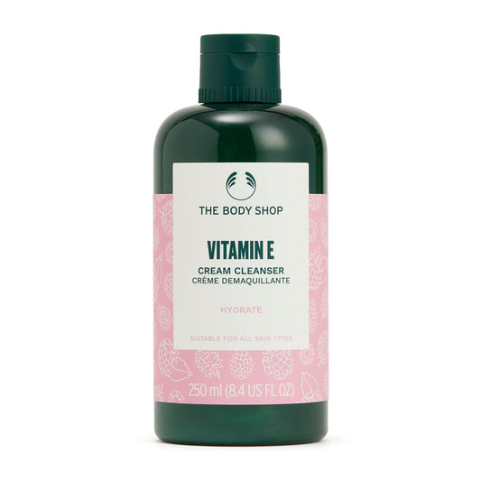 The Body Shop Vitamin E Cream Cleanser - Removes Impurities & Makeup - Moisturizes - For All Skin Types - 8.4 Oz