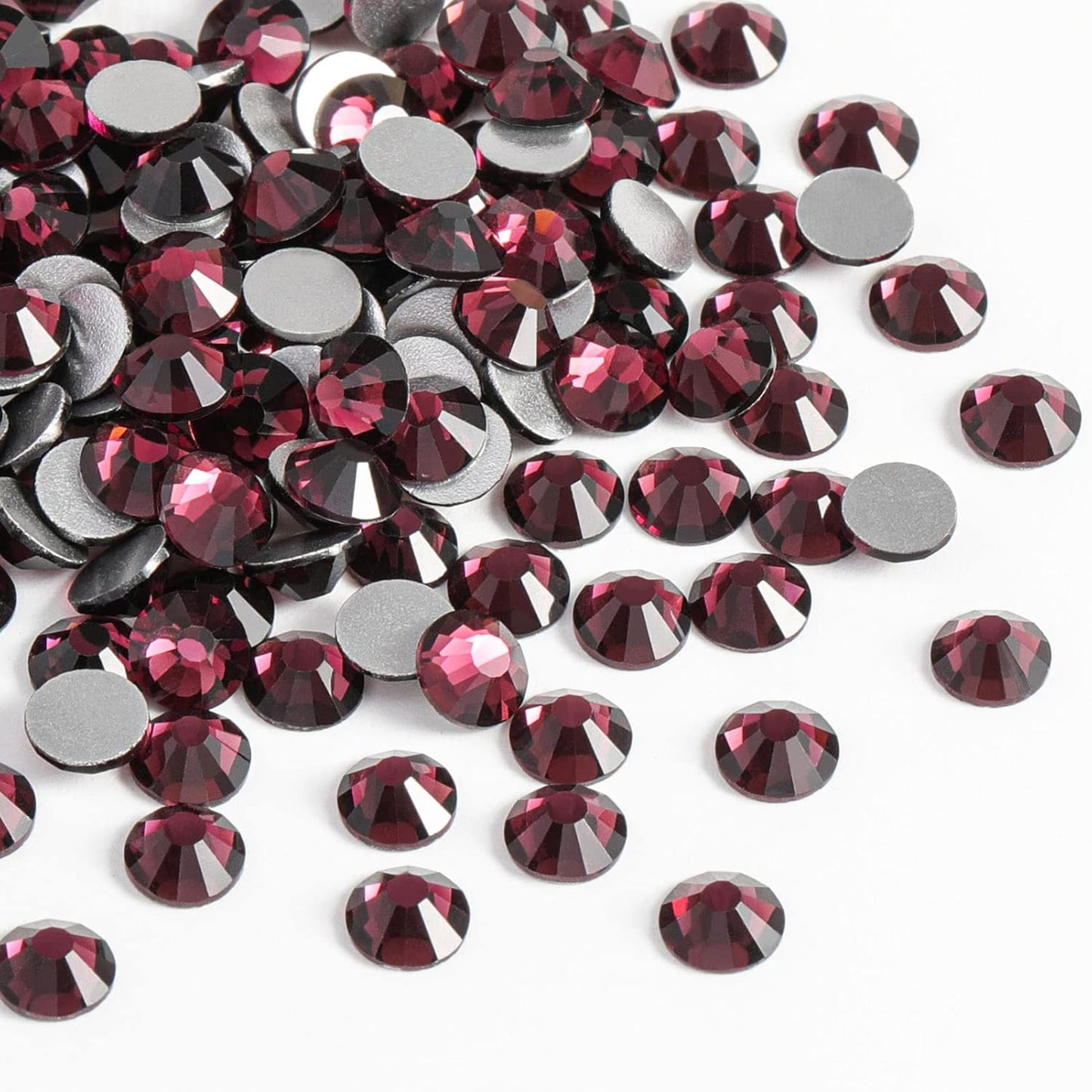 beadsland Flat Back Crystal Rhinestones Round Gems, Amethyst (1.3-1.4mm) SS3/1440pcs