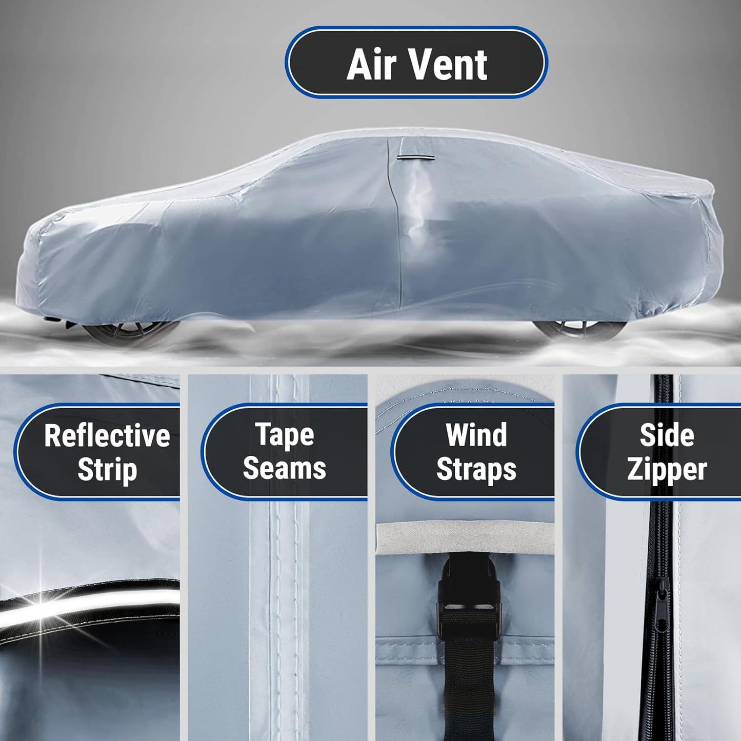 iCarCover Premium Car Cover for 1962-1970 Chevy Impala Wagon Heavy Duty Waterproof All-Weather Automobiles Custom Fit Indoor Outdoor UV Snow Protection Covers with Straps and Bag