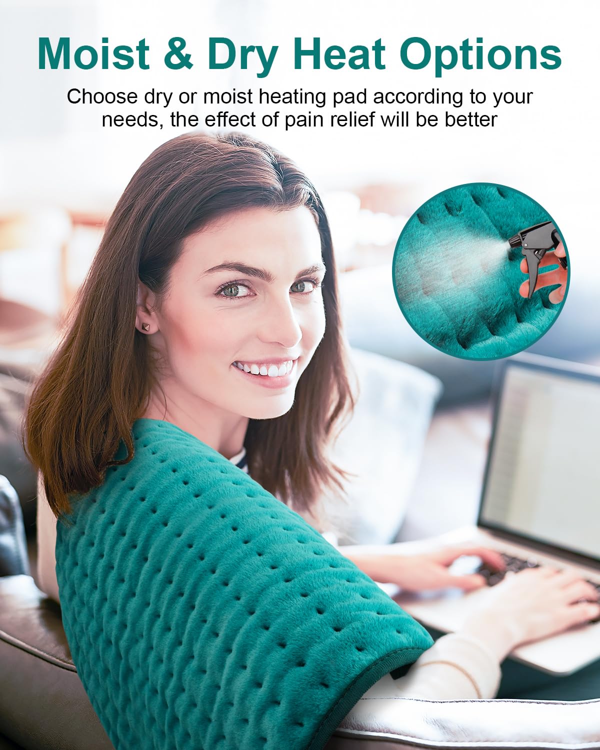 Heating Pad for Back Pain Relief with 6 Heat Settings, 4 Auto-Off, Gifts for Women Mom Men Dad, Electric Heating Pads for Cramps/Abdomen/Waist/Shoulder, Moist Dry Heat Options, 12" x 24"