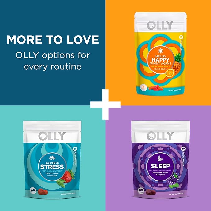 OLLY Joy Jar Gift, Easy Refillable Glass Bottle Vitamin Container, Holds Up to 120 Vitamin Gummies, Limited Edition 2022 (Pack of 2)