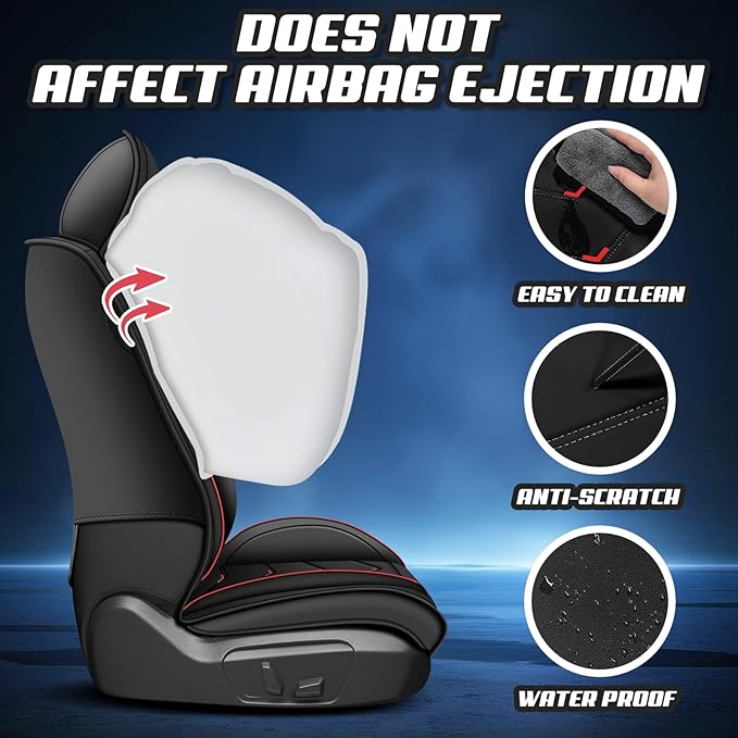 Car Seat Covers for Jeep Grand Cherokee L 2021-2026, Premium Nappa Leather Car Seat Cover, Stylish Sport Seat Covers， Automobile Seat Cover Sets.(Standard 2 Seats/Black)