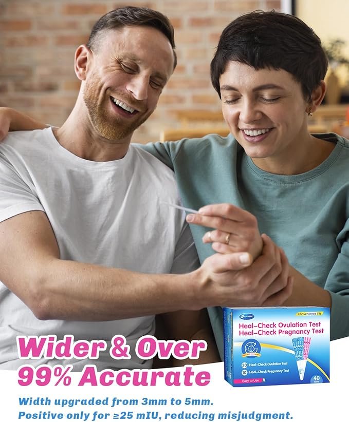 30 Ovulation Test Strips and 10 Pregnancy Tests with 40 Urine Cups, Fertility Test for Women TTC, Get Pregnant Easier, Easy to Use at Home, Over 99% Accuracy, Individually Wrapped