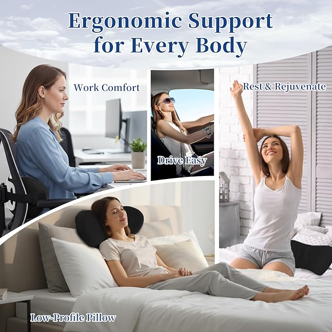 Lumbar Support Pillow for Office Chair - Lumbar Pillow for Car, Memory Foam Ergonomic Lumbar Support Pillow for Car Back Support for Office Chair Back Support Cushion