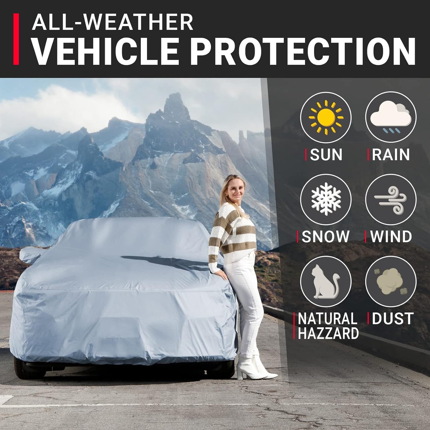 iCarCover Premium Car Cover for 1999-2024 Porsche 911 Heavy Duty Waterproof All Weather Automobiles Custom Fit Indoor Outdoor UV Snow Protection Covers with Straps and Bag