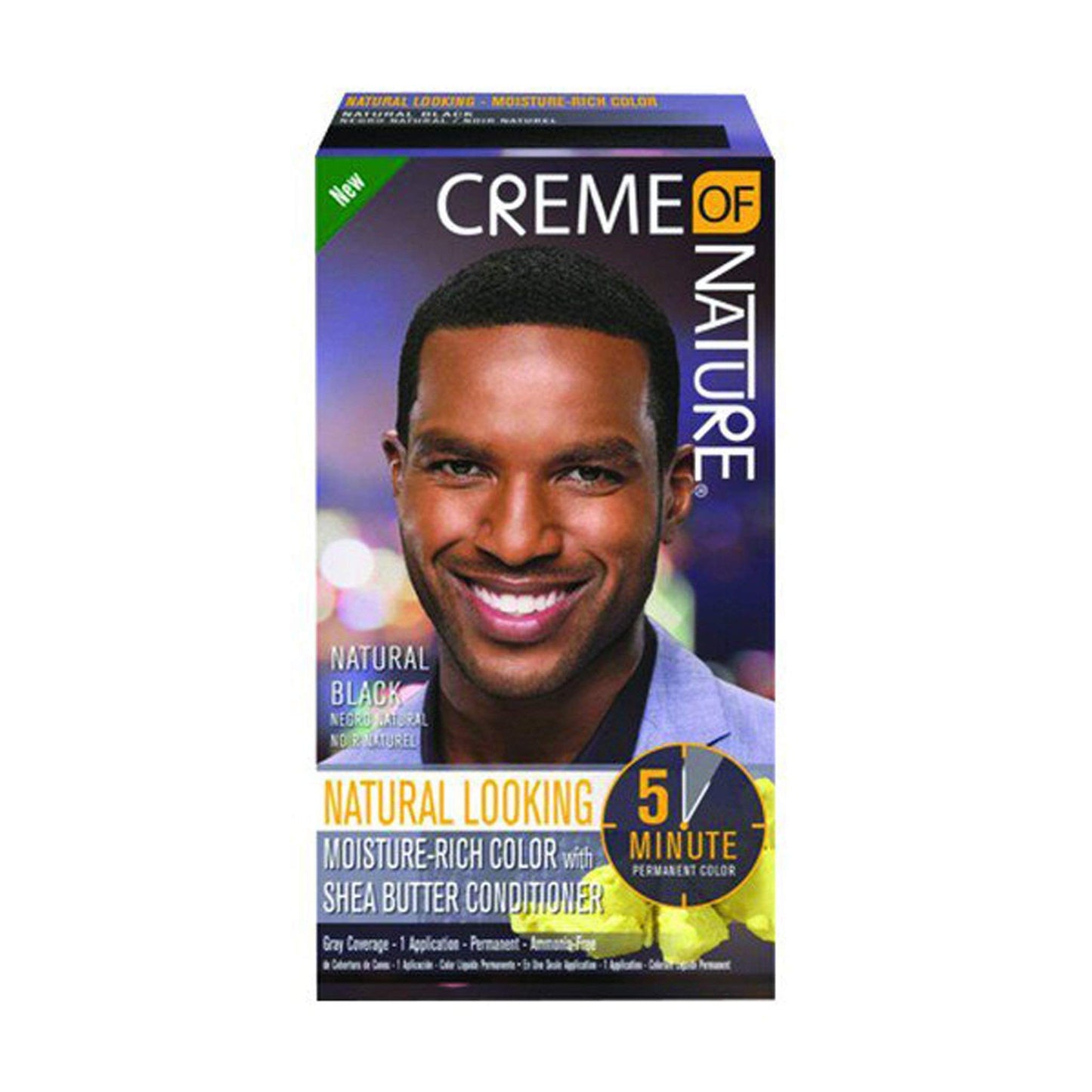 Creme Of Nature Natural Looking Moisture-Rich Color With Shea Butter Conditioner, Natural Black, 1 Application