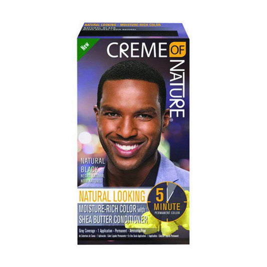 Creme Of Nature Natural Looking Moisture-Rich Color With Shea Butter Conditioner, Natural Black, 1 Application