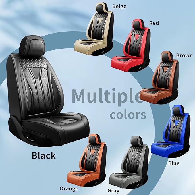 Fit HRV Car Seat Covers Compatible with Honda HRV 2016-2025 2026, Premium Leather Breathable,Wear Resistant, Airbag Compatible, All-Weather Protection & Full Coverage, Full Set Orange&Black