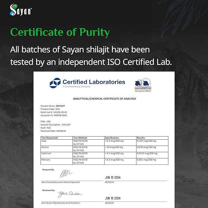 Sayan 100% Pure Shilajit Tablets, 24,000mg High-Potency Supplement, More Effective Than Resin & Capsules, 85+ Trace Minerals Sourced from 10,000ft Lab-Tested for Purity. 120 Tablets, 2-4 Month Supply