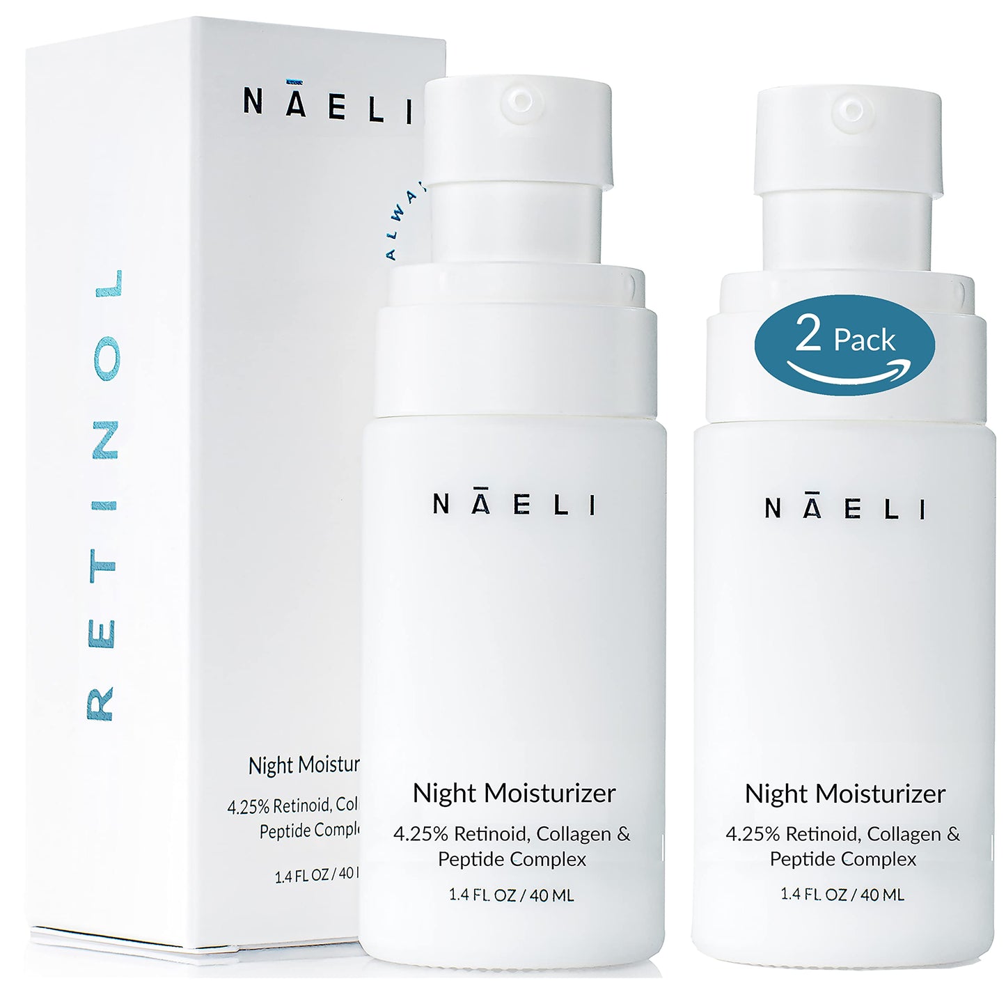 Retinoid Cream - 4.25% Retinol Night Moisturizer for Face & Neck with Collagen, Peptides & Hyaluronic Acid - Anti Aging Wrinkle