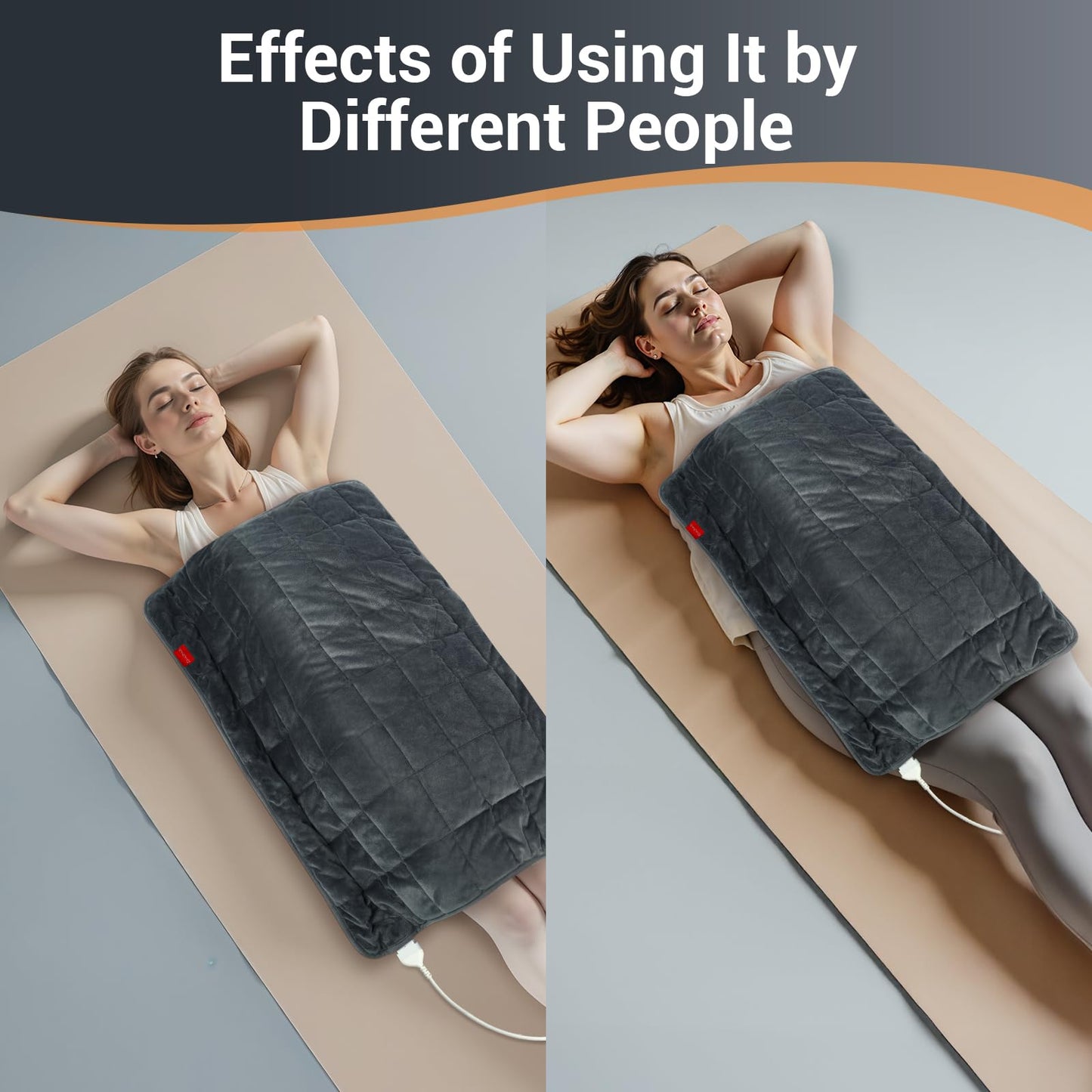 Comfytemp Weighted Heating Pad 17"×33" for Back & Cramps, Extra Large Electric Heat Pad, Birthday Days Gifts for Mom Women Men Dad, Full Body Heated Pad, Deeper Muscle & Pain Relief