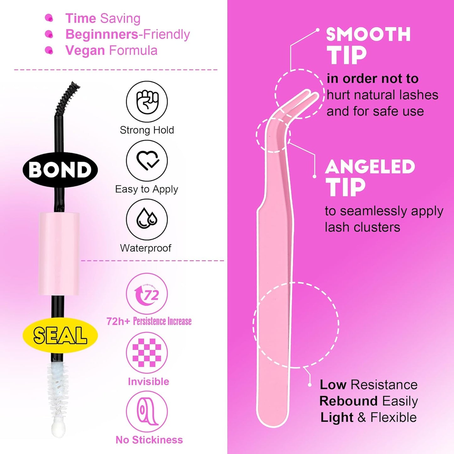 Pawotence DIY Lash Extension Kit | 280pcs 50D Individual Clusters 9-16mm