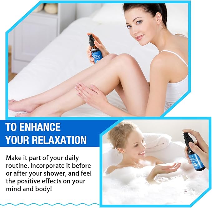 Magnesium Oil Spray, Pure Magnesium Spray for Feet, Magnesium Supplement Fast Absorbent for Leg, Muscle, Bone Health Supplement Topical (2 fl oz)