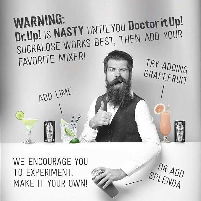 Hard Ketones Dr. Up Unsweetened (aka NASTY) | 0.0% Alcohol Alternative with 17g (7%) Ketohol | 12 Pack, 8.4 Oz Cans