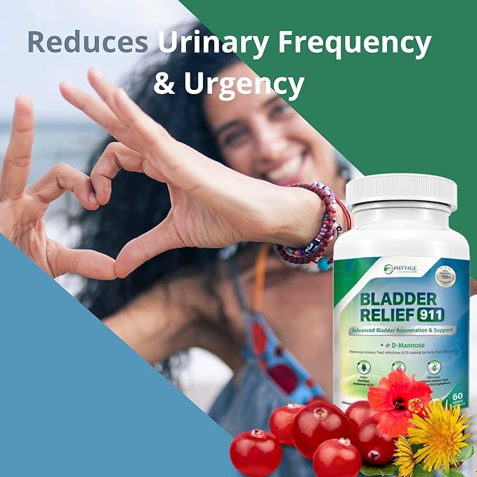 Bladder Relief 911 Detoxifying Strength - for Men and Women Provides Bladder Support, 60 Veggie Capsules - 2 Pack