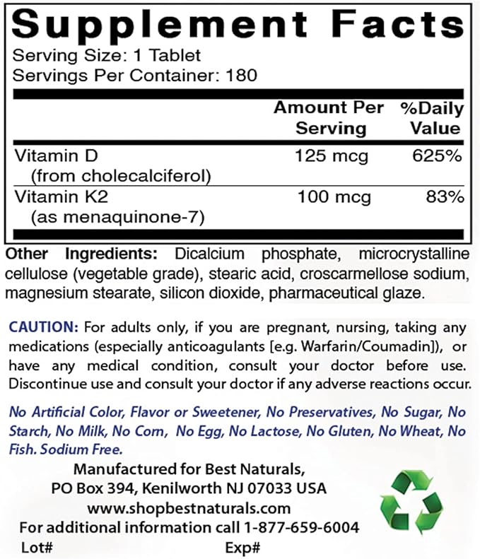 Cal MAG ZINC & Vitamin K2 (MK7) with D3