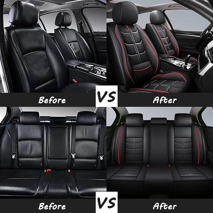 Leather Car Seat Covers Fit for Toyota Prius c 2012-2019, 5 Seater Car Seat Cover, Premium Waterproof, Scratch Resistant Car Interior Accessories (Full Set Coffee)