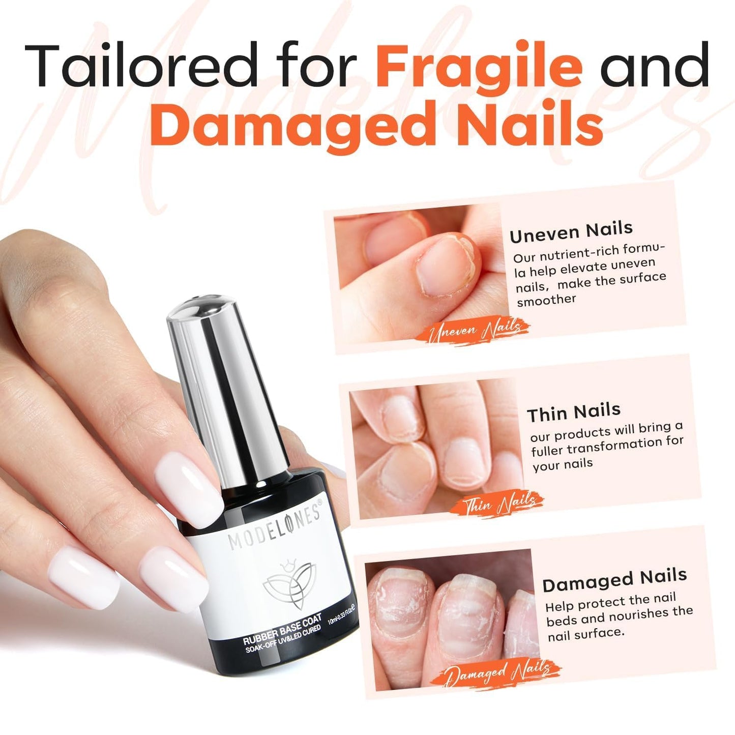 Modelones 15ml Gel Top Coat | Super Shiny No Wipe Base & Top Coat Set