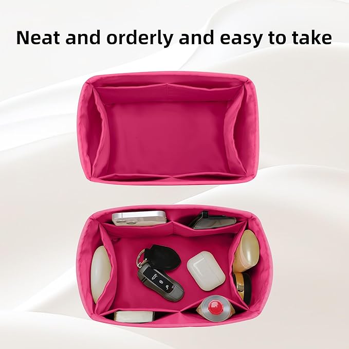 DGAZ Silk Purse Organizer Insert Fits LV Speedy 16/20/25/30/35/40/45 bags，Silky Smooth Bag Organizer，Luxury Handbag & Tote Shaper(Rose pourpre,SP35)