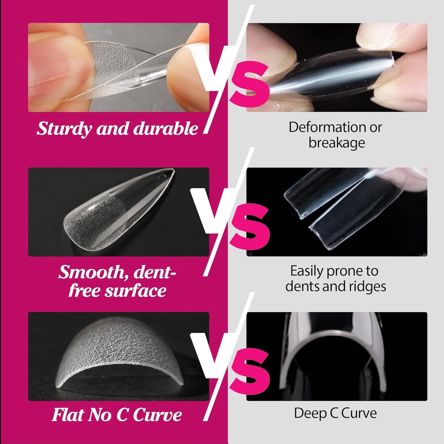 UNA GELLA Square Toe Nail Tips | 504 Pcs Soft Gel Full Cover | DIY Pedicure