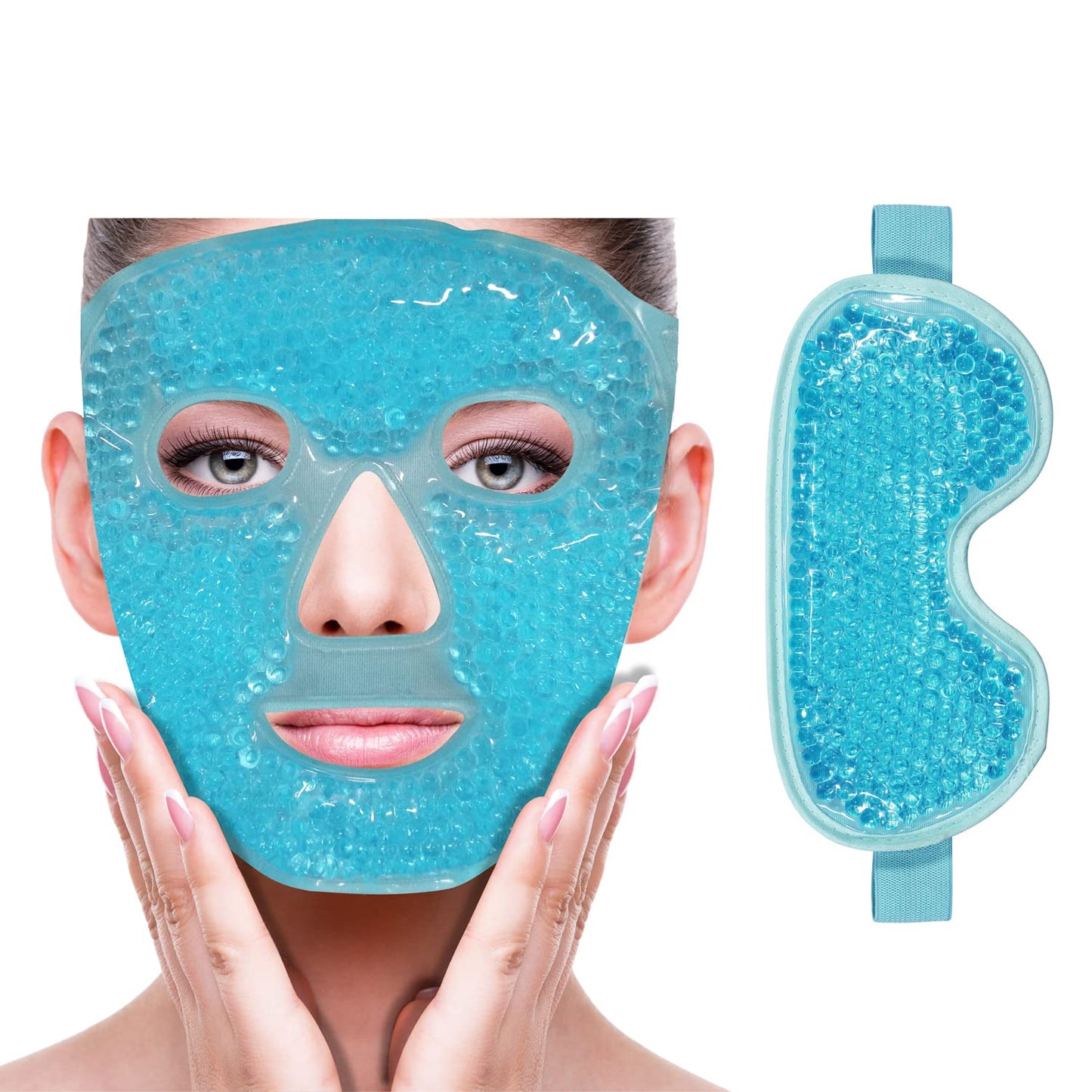 Cooling Ice Face Eye Mask For Reducing Puffiness, Bags Under Eyes,Sinus,Redness,Pain Relief,Dark Circles, Migraine,Hot/Cold Pack