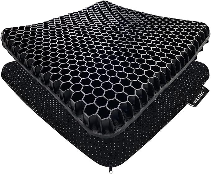 Gel Seat Cushion for Long Sitting Pressure Relief - Non-Slip Gel Chair Cushions for Back, Sciatica, Tailbone Pain Relief - Seat Cushion for Office Desk Chair, Car Seat – Wheelchair Cushions
