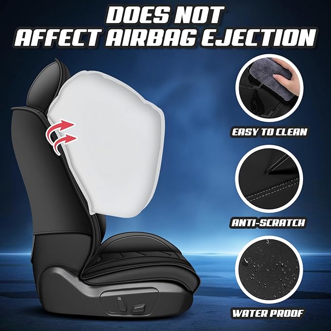 Car Seat Covers for Mercedes-Benz S-Class 2005-2025, Premium Nappa Leather Car Seat Cover, Stylish Sport Seat Covers， Automobile Seat Cover Sets.(Luxury 5 Seats/Pure Black)