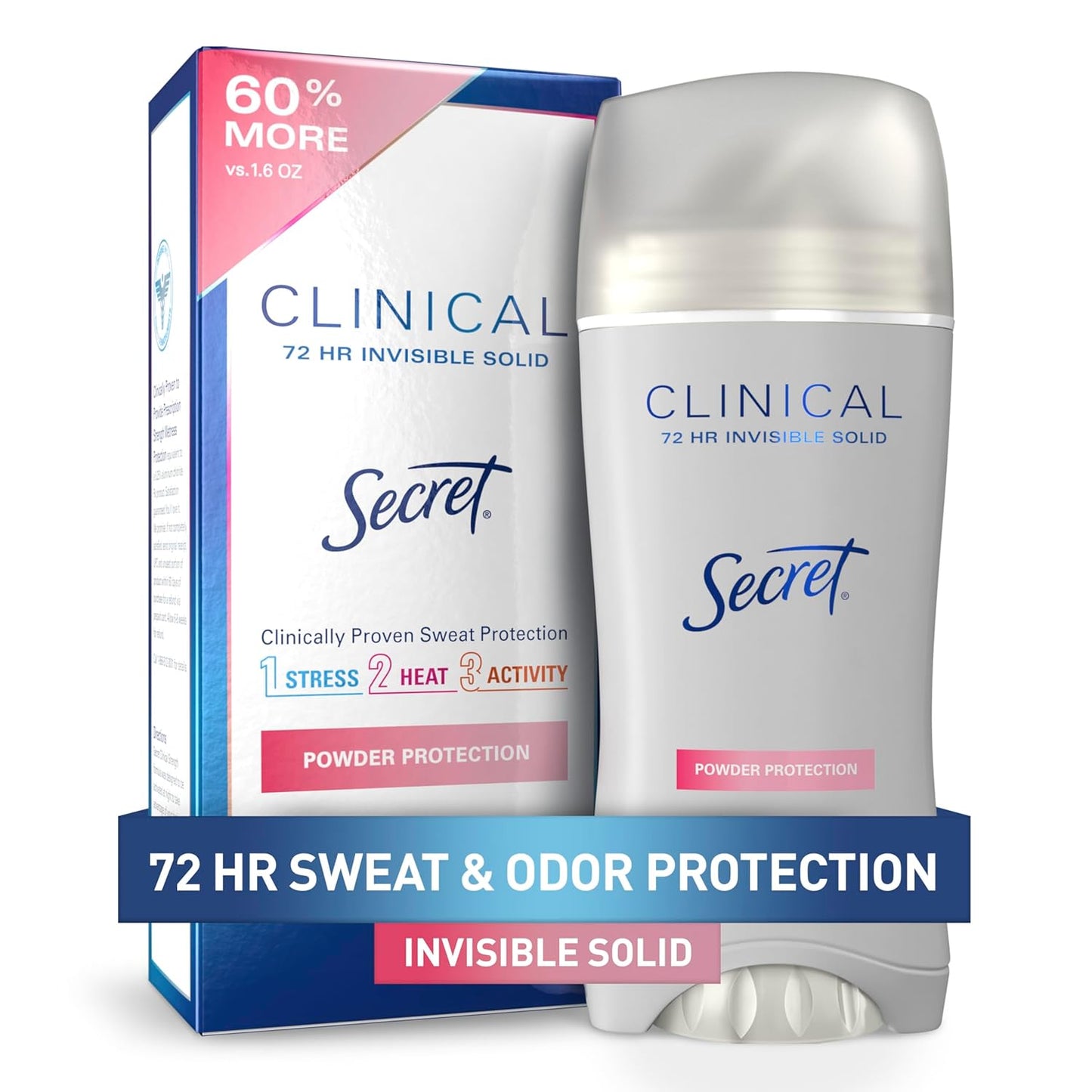 Secret Clinical Strength Antiperspirant | 72Hr Sweat & Odor Protection | For Women