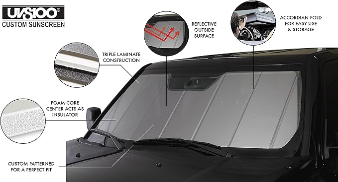 Covercraft UVS100 Custom Windshield Sunscreen for 2020-2026 Mercedes-Benz GLE SUV & GLS SUV (Does Not Fit Coupe Models) - Silver