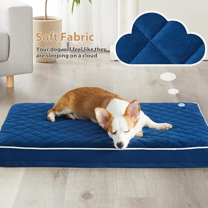 WNPETHOME Orthopedic XL Dog Beds Large Sized Dog, Waterproof Extra Large Dogs Bed with Removable Washable Cover, Multi-Needle Quilting Dogs Crate Bed