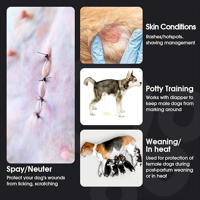 FUAMEY Dog Recovery Suit Male,Dogs Surgery Neuter Suits Puppy Spay Shirts for Female Protect Dog's Skin Anti Licking Abdominal Wounds Doggie Onesie Pet Bodysuit Alternative to Cone Gray Stripes S