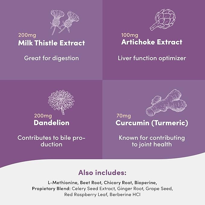 Liver Cleanse Detox & Repair - Liver Health Support Supplement - with Milk Thistle, Berberine, Beet Root Powder, Turmeric, Ginger, Dandelion Root, Artichoke, Grape Seed Extract & More - 120 Capsules