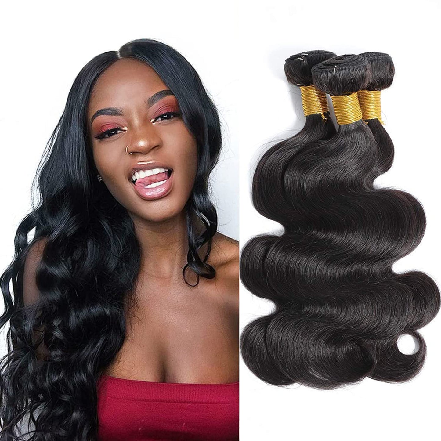 Selina Hair 12A 8 10 12 Brazilian Body Wave Bundles Virgin Hair 3 Bundles 300G Full Head Set Remy Hair Unprocessed Human Hair We