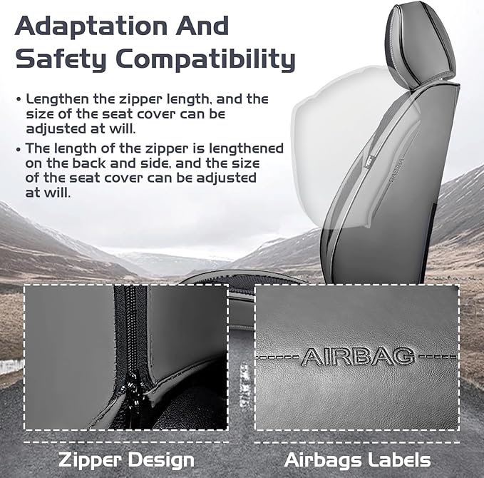 Truck Seat Covers for Toyota Tacoma 2006-2026, Waterproof Premium Leather Full Coverage Car Seat Cover, Muscle Sport Style Auto Interior Seat Cover Sets (Full Set/Gray Black)