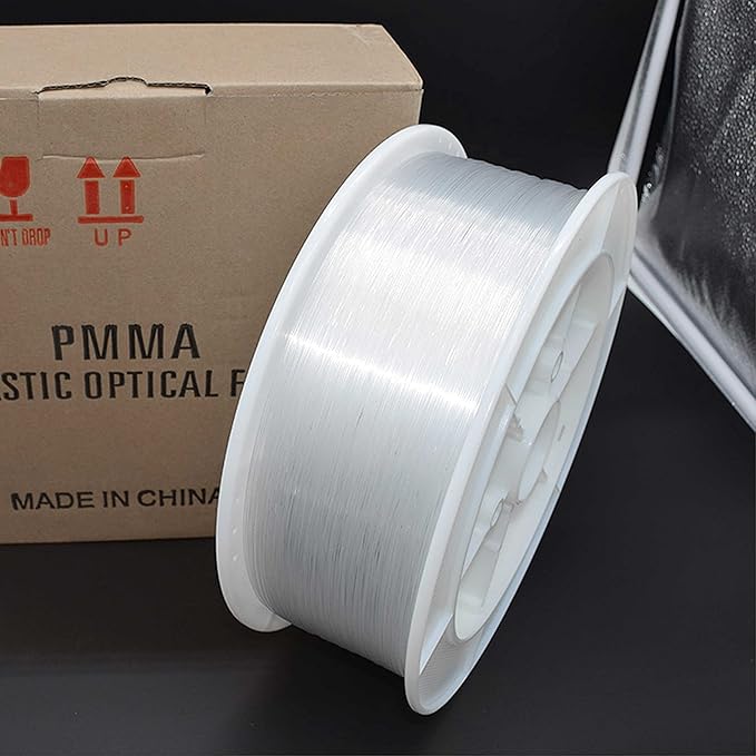 Ultra-Bright PMMA Plastic End Glow Optical Fiber Light for Fiber Optic Star Ceiling Light lamp Starlight Headliner kit for car Home(0.029in diameter/8858ft Per roll)