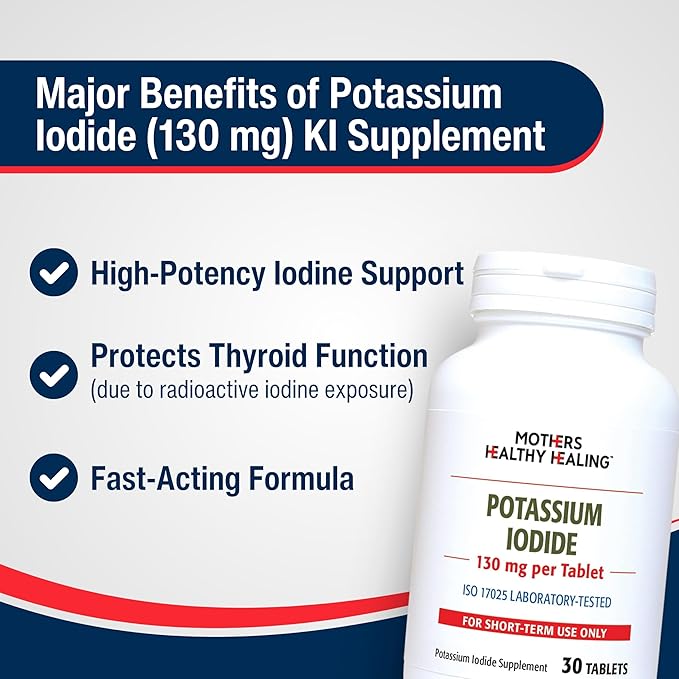 Potassium Iodide 65 mg KI Supplement | 60 Tablets | Iodine - YODO Naciente