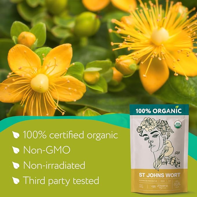 Saint John's Wort – Organic St Johns Wort Tea - Te De Hierba de San Juan Organica - St Johns Wart - St Johns Worts Plant (Hypericum Perforatum) – Large Bag 10 oz