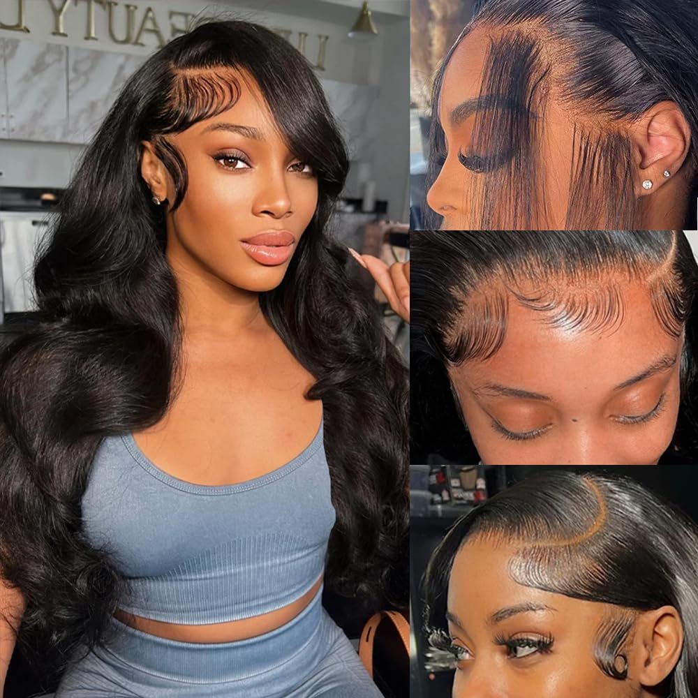 Tiwugi 28 Inch Body Wave Lace Front Wigs Human Hair 13X4 Hd Lace Front Wigs Human Hair Pre Plucked Body Wave Glueless Frontal Wi