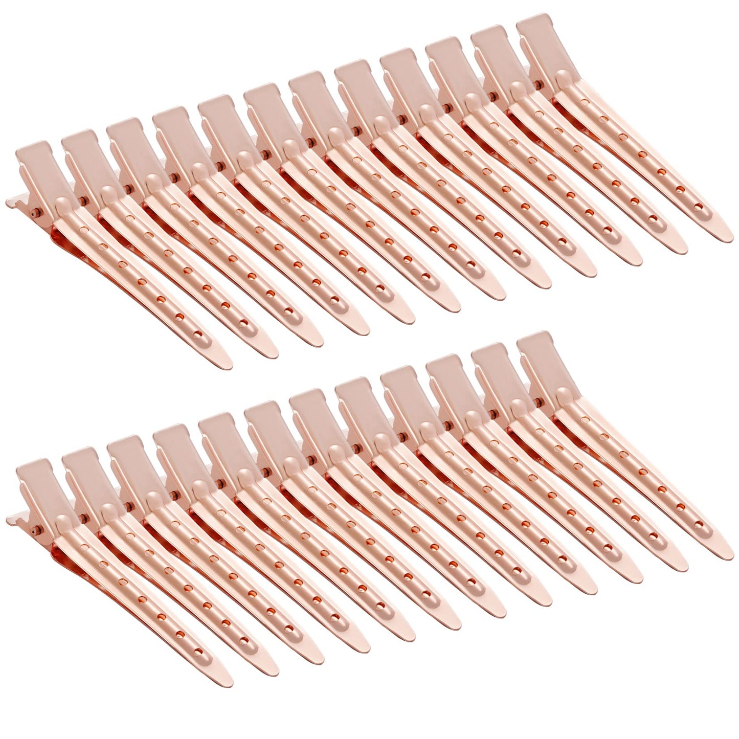 24 Packs Duck Bill Clips, Bantoye 2.75 Inches Rustproof Metal Alligator Curl Clips With Holes For Hair Styling, Hair Coloring, R