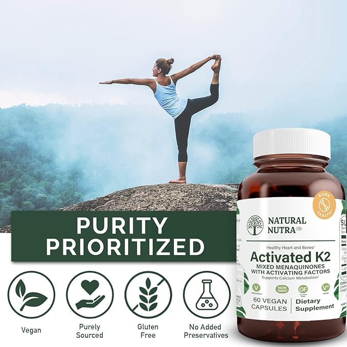 Natural Nutra Full Spectrum Vitamin K2 Supplement, Support Cardiovascular Health, Liver Function, Metabolic Health, Heart Health, Help Promotes Bone & Dental Health, 75 mcg, 60 Capsules (Pack of 3)