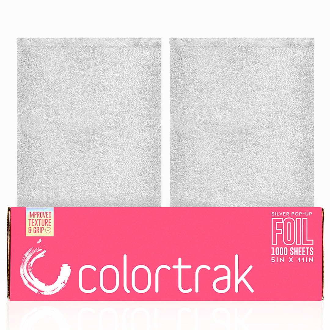 Colortrak Embossed Sheets Silver Aluminum Foil Pop-Up Dispenser, 1000 Pre-Cut Sheets Non-Slip Textured Silver 5 X 11 Sheets For