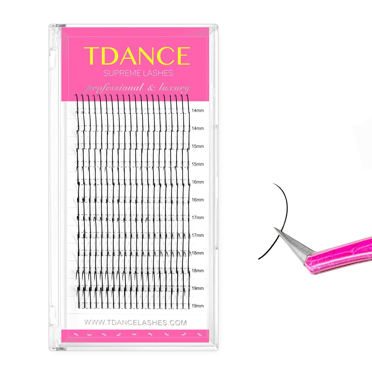 Tdance Premade Spikes Eyelash Extension Supplies Thickness 0.07 C Curl Mix 14-19Mm Matte Black Eyelash Extensions Spikes Fans(Sp