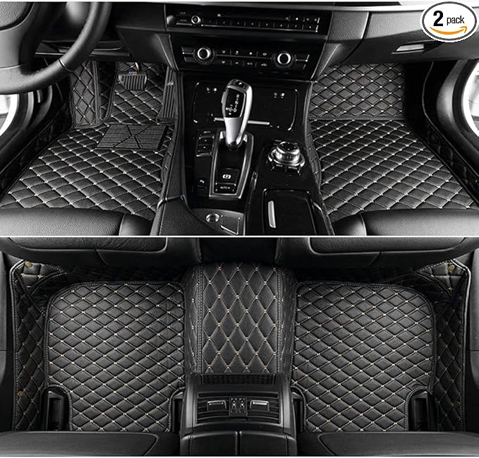 Custom Making Car Floor Mats Compatible with Audi BMW Mercedes-Benz Toyota Lexus Honda Infiniti Nissan Hyundai Kia All Models 2005-2026 (Black Beige)