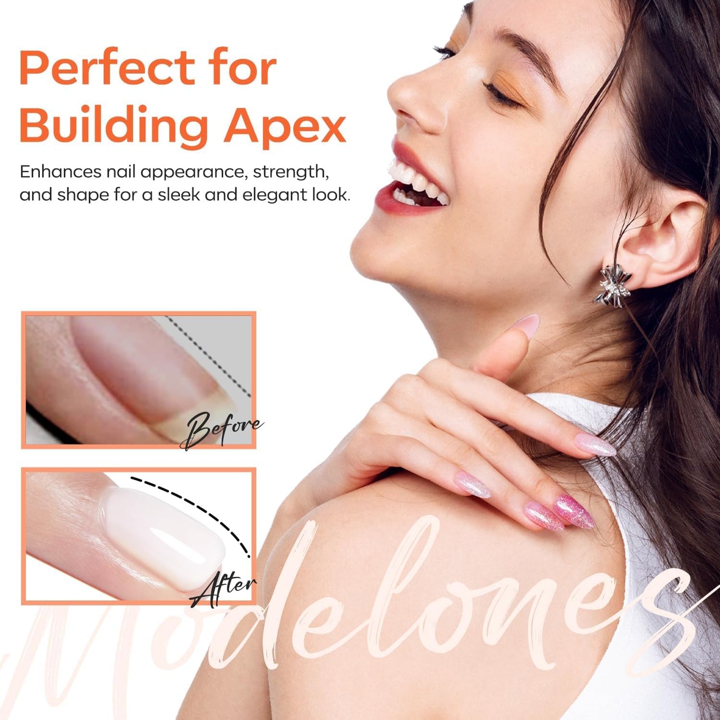 Modelones 15ml Gel Top Coat | Super Shiny No Wipe Base & Top Coat Set
