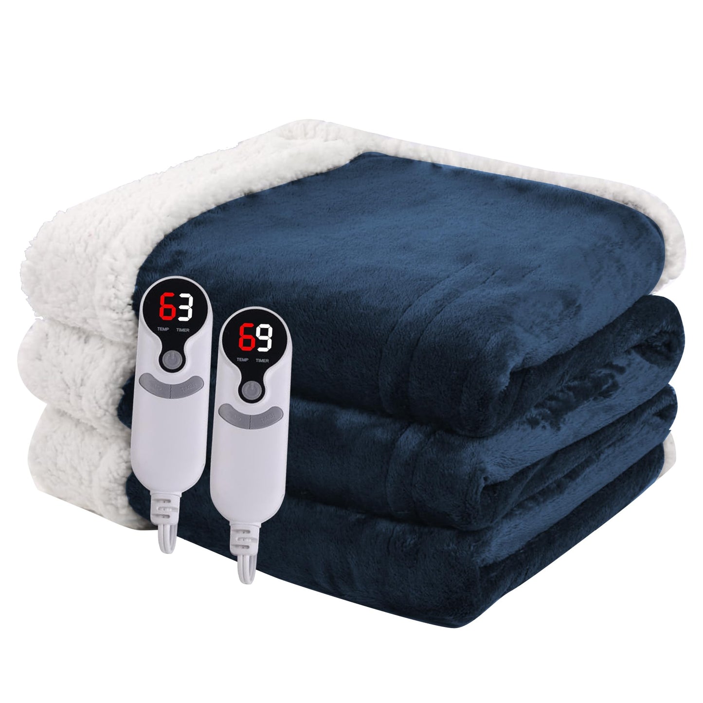 Heated Blanket Electric Blanket Full Size 72''x84'', Soft Flannel Heating Blanket with 1-10 Hour Auto Off - 6 Heat Settings - Machine Washable - Dark Grey